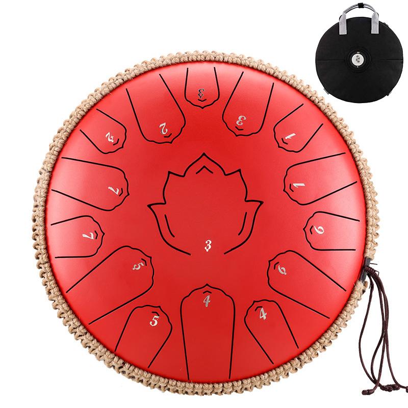 Musical Drum Steel Tongue Drum 13 14 Inch 15 Note C Hollow Drum Percussion Instrument