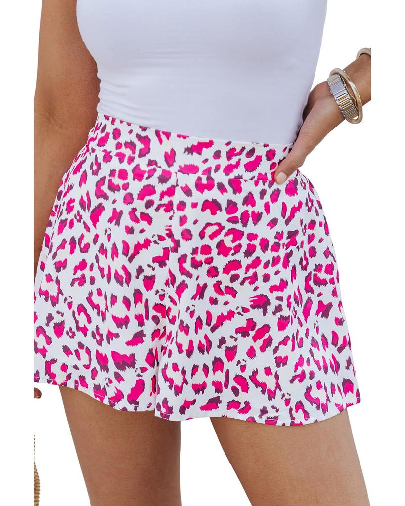 Azura Exchange Leopard Print Flutter Shorts