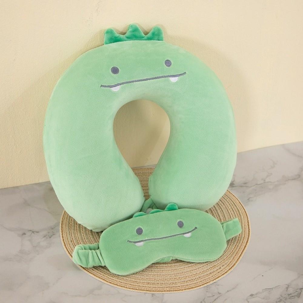 Support Travel Neck Cushion Portable Eye Mask Cute Neck Support Pillow  Office Nap