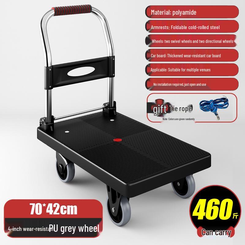 Foldable Lightweight Flatbed Hand Truck – Silent Multi-Functional Cart for Cargo
