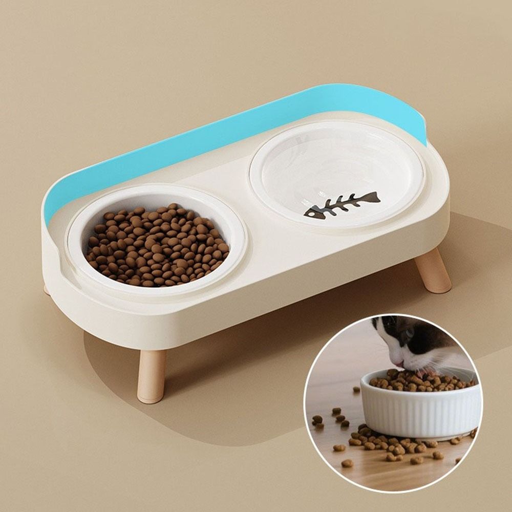 Ceramic Elevated Dog Bowl Large Capacity Pet Food Water Feeder Double Cat Bowl Pet Feeding