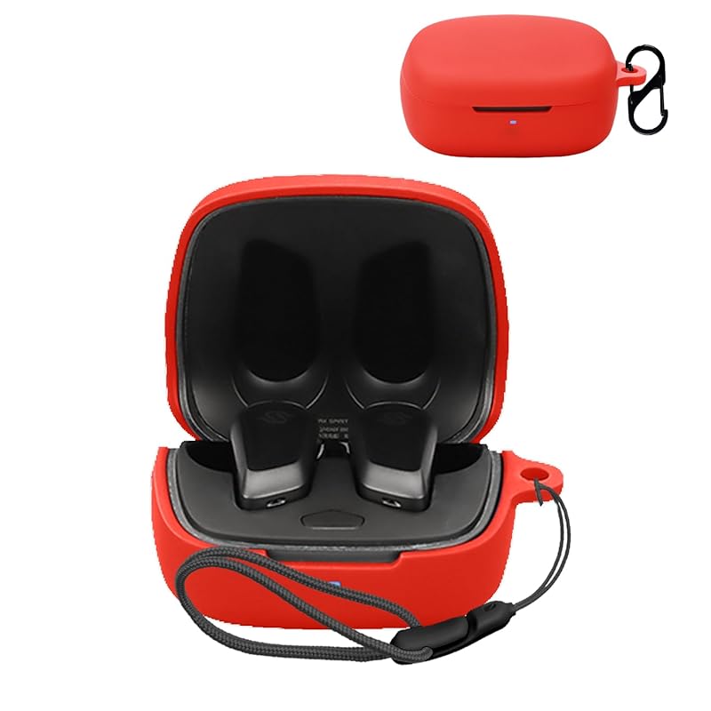

For Edifier STAX SPIRIT S10 for case cover [NOUKAJU]Bose QC Earbuds wireless earphones silicon protective case (With carabiner + strap included) )
