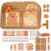 Capybara Stationery Set Portable Stationary Bag Cute Pencil Case with Pens Clips Rulers and More Wide Opening Pencil Organizer
