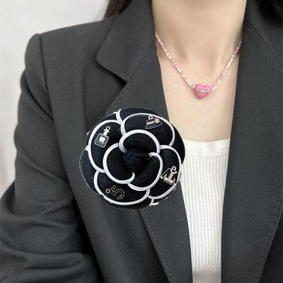 Korean Trendy Camellia Corsage Brooch Elegant Simple Tie Brooches Shirt Brooch Clothes Collar Pins Women Jewelry Accessories
