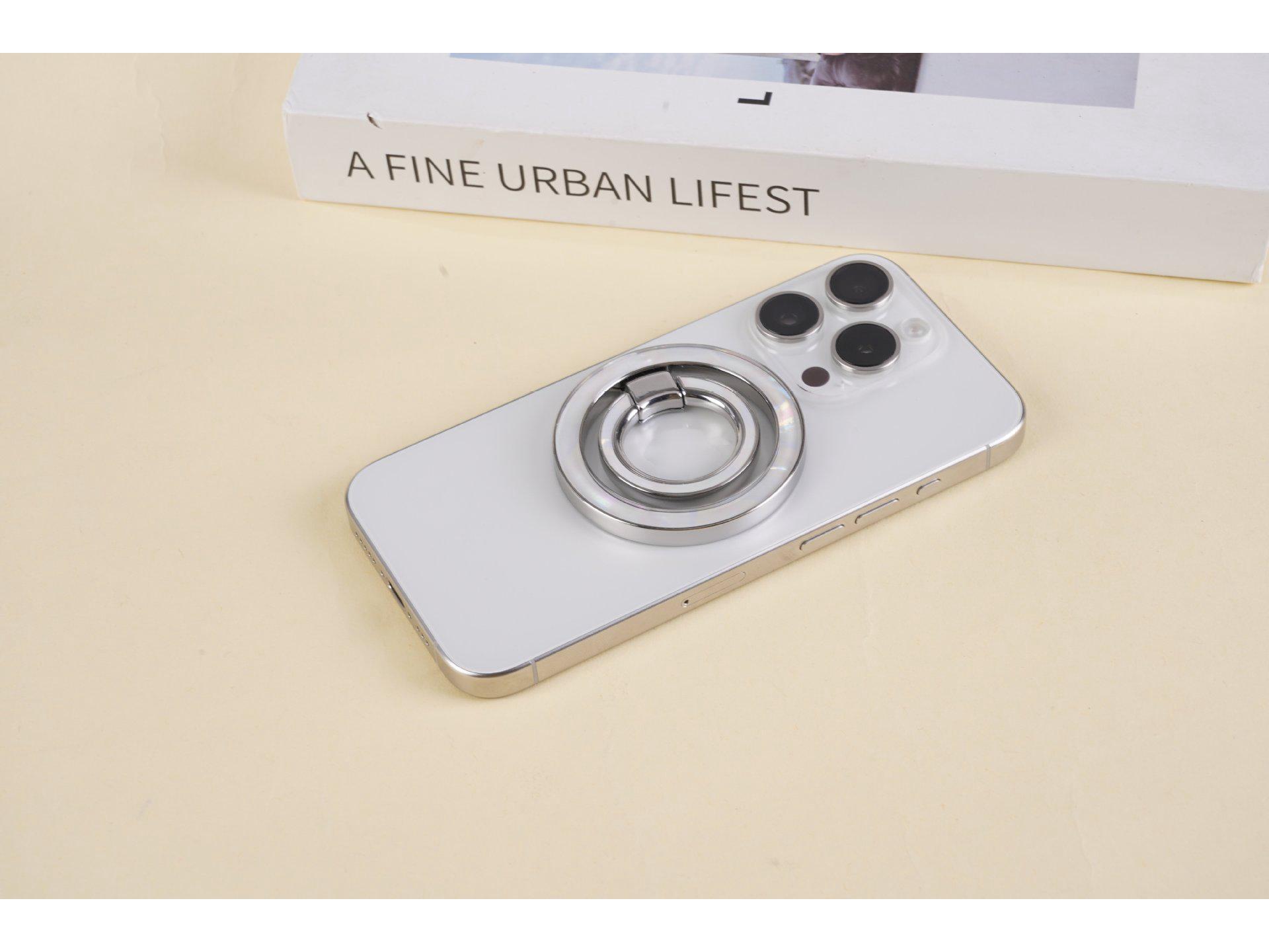 

Ultra-thin Multifunctional Metal Phone Holder with Desktop Finger Ring Buckle белый