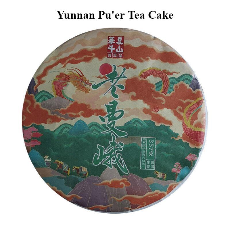 357g Yunnan Pu'er Teekuchen Lao Man'e Vorfrühlingstee Süßer Rhythmus Pu'er Rohtee