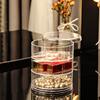 5-layer rotating jewelry storage box - transparent, dust-proof plastic, for storing earrings, rings, necklaces and hair accessor