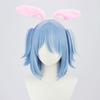 Usada Pekora Cosplay Wig, Blue To White Gradient, Heat-Resistant Wig (Bob Style, No Ears)