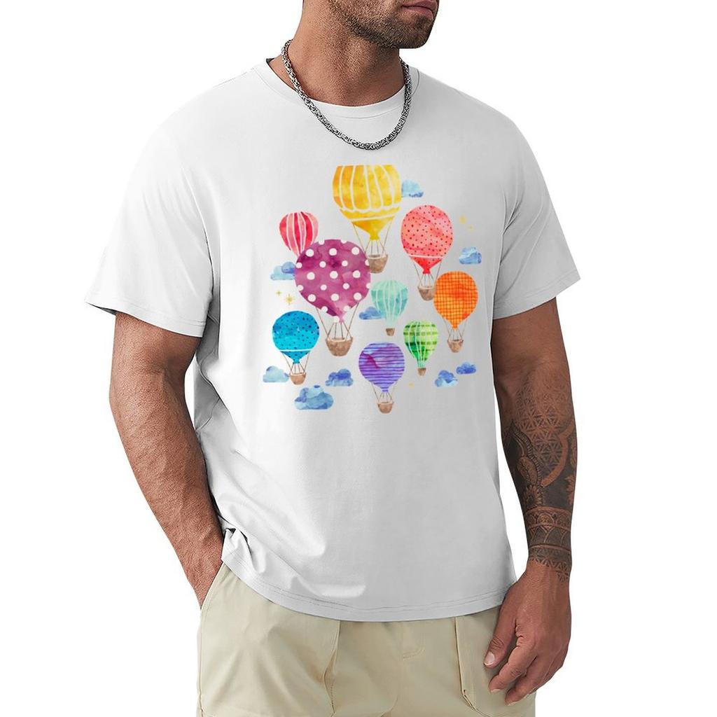 Hot Air Balloon Night TShirt for a boy oversized t shirt black tshirts for men