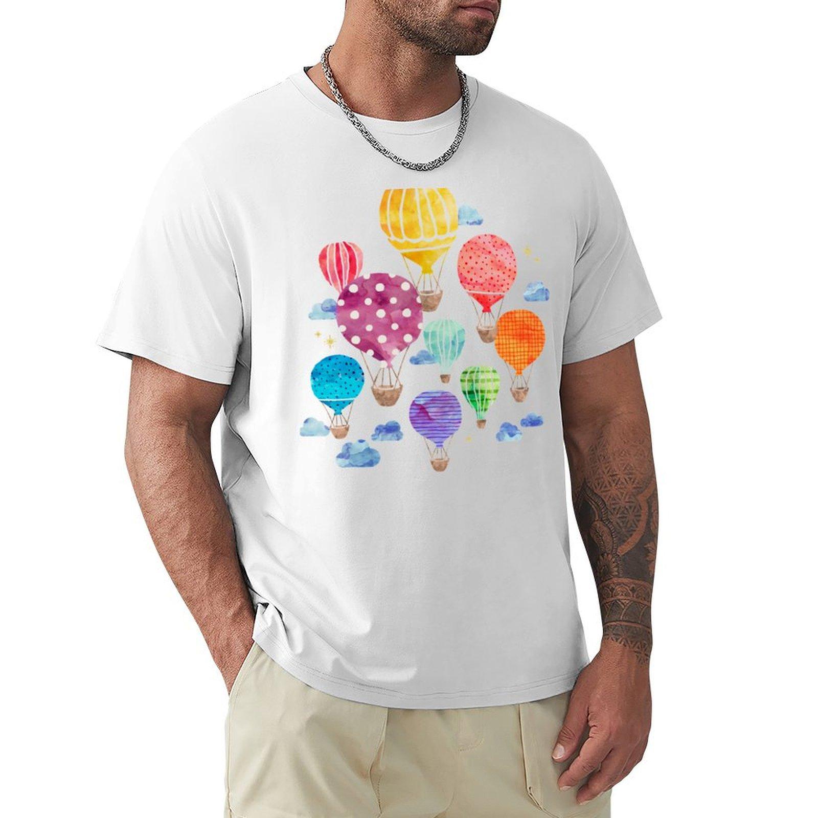 Hot Air Balloon Night TShirt for a boy oversized t shirt black tshirts for men S