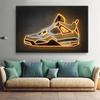 Dipinti su Tela Sportivi alla Moda Segno al Neon Giallo Poster e Stampe Scarpe da Ginnastica Arte da Parete per Decorazione Parete Soggiorno Cuadros