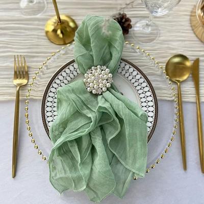 6 Stück Stoffservietten Gaze Käsetuchservietten Abendessen Weich Boho Tischservietten Rustikal Knitter Käsetuchservietten Großpackung für Hochzeitsparty Eventdeko