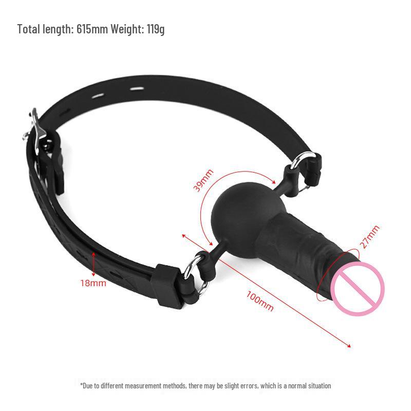 Adult Erotic Bondage Toys: Silicone Gag & Dildo Set for Men and Women