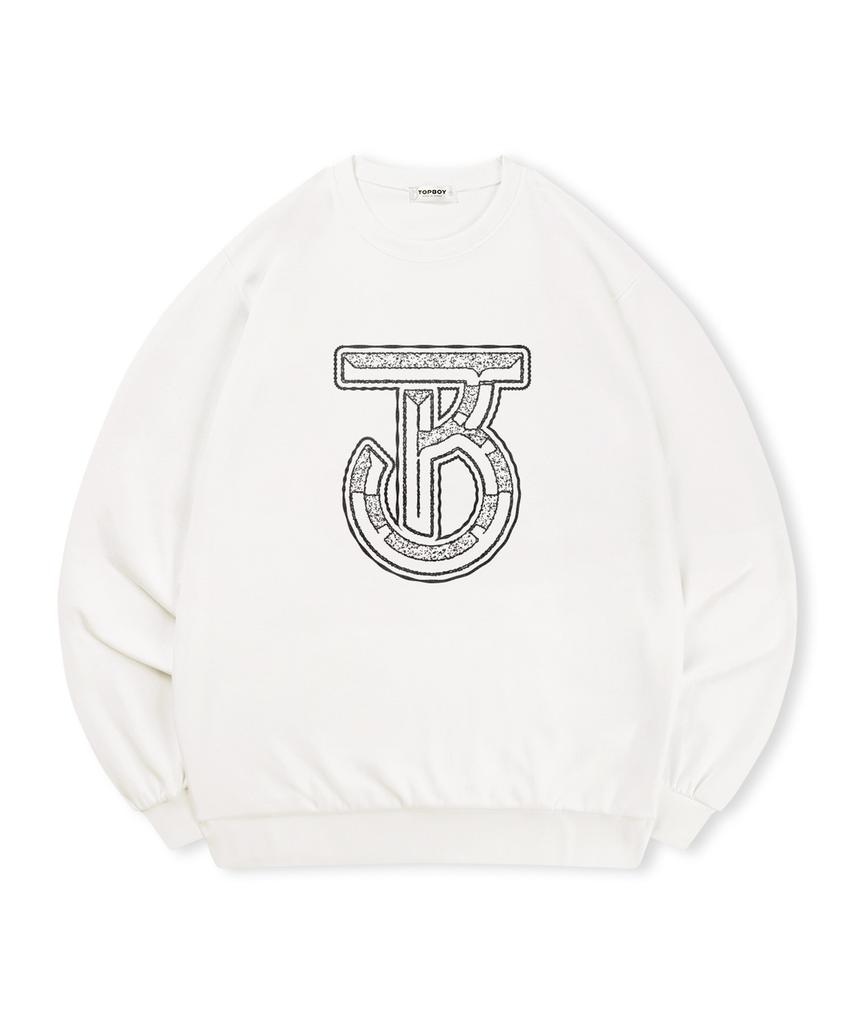 TOPBOY [Non-Fleece Or Fleece] Big Logo Print Sweatshirt (Type B)