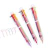 Ballpoint Pen Multicolor 6 In 1 Colorful Spring Retractable Design 0.5mm Ballpoint Pen Gift Scrapbooks Tool Birthday