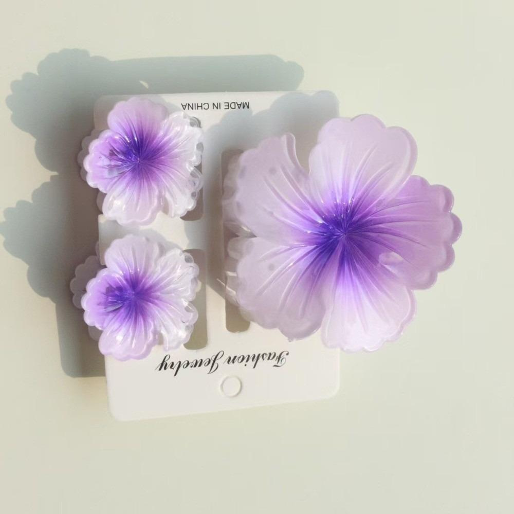 3Pcs/Set Gradient Hawaiian Flower Hair Clip Hibiscus Hair Clips New Hairpin  Summer Hair Accessories