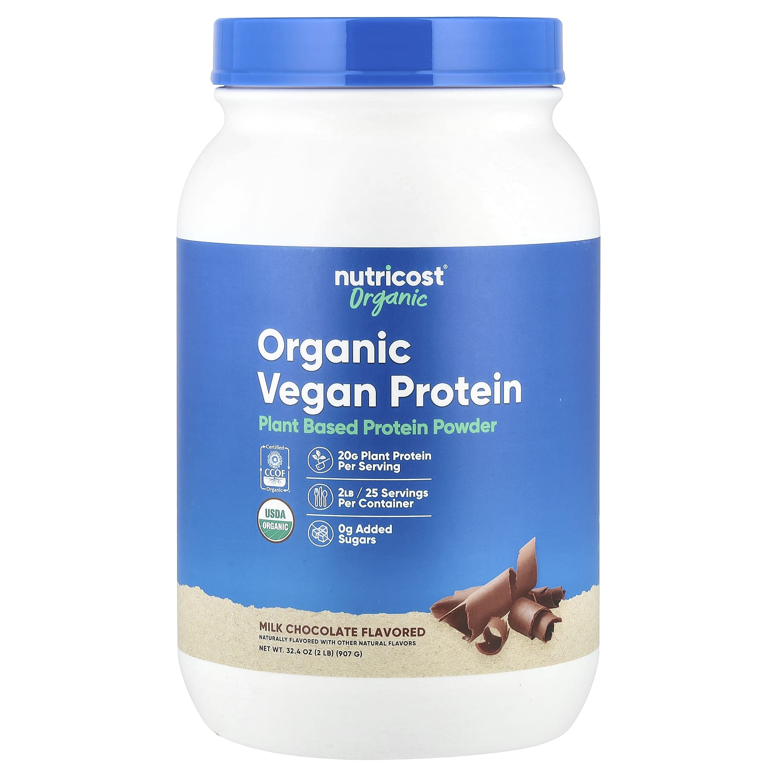 

Nutricost, Organic Vegan Protein, Milk Chocolate, 2 lb (907 g)