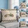 Housse de coussin Voiture de course vintage Respirante Peluche courte biologique Housse de coussin Lavable en machine Résistante aux plis Douce Durable