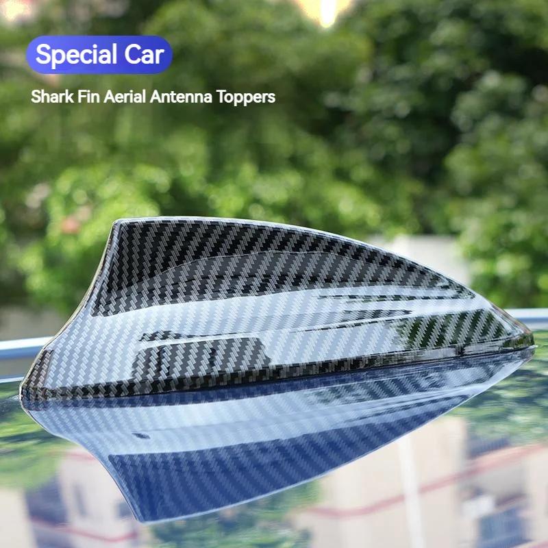 17cm Car Roof Shark Fin Antenna Cover Sticker Carbon Fiber Universal Auto Radio AM FM Antenna Signal Amplifier Car Accessories