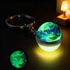 1PC Round Luminous Pendant with Ring Graduation Gift Planetary Earth Keychain Car Glow-in-the-Dark Durable Dual-Sided Cute