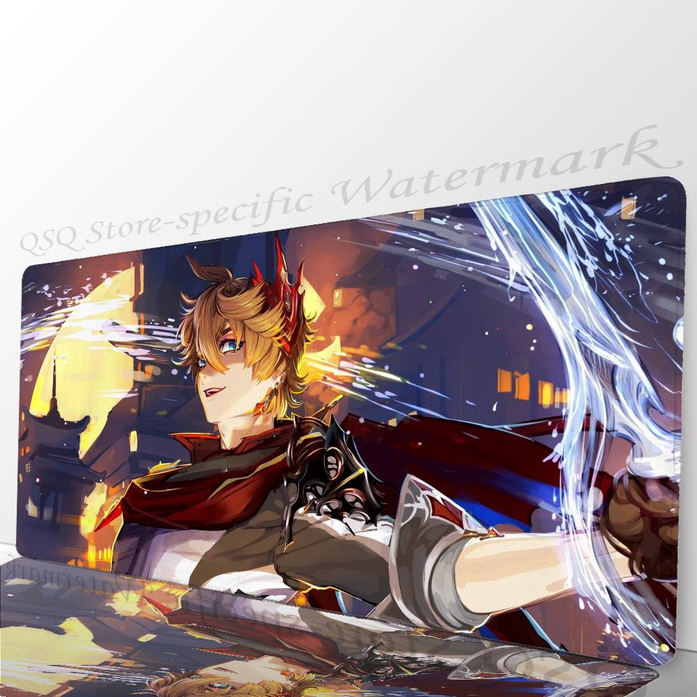 Tartaglia Anime G-genshin Impact Mousepad Non-slip Suitable For Office Computers Laptops E-sports Game Desk Mats XXL Keyboard