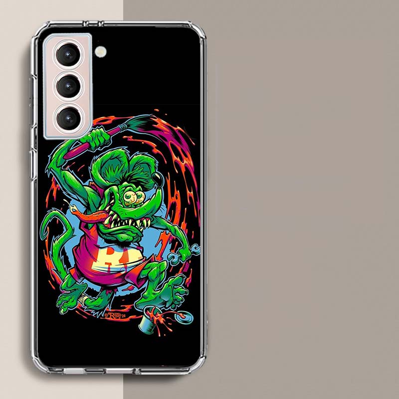 Surf Cool Rat F-Fink Phone Case For Samsung Galaxy S25 Edge S24 S23 FE S21 S20 S10 Plus S22 S26 Ultra Cover Clear Cases TPU Capa