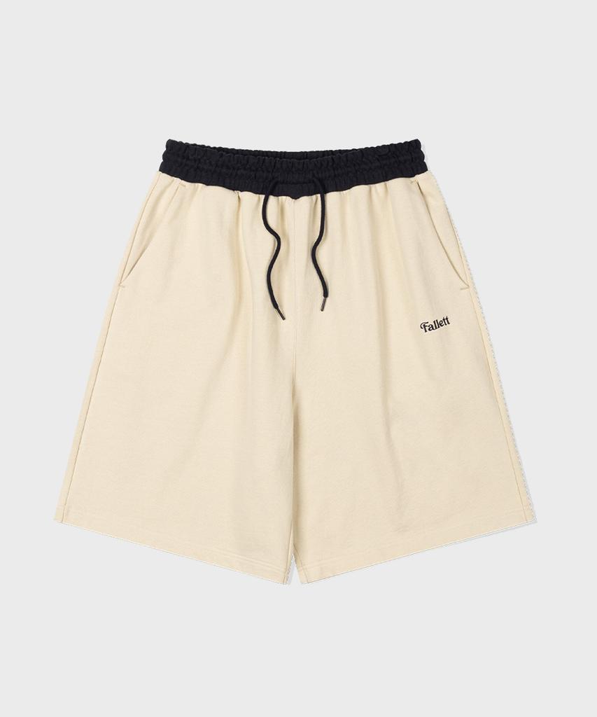 Palet Color Block Sweat Shorts Beige