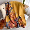 2024 Autumn/Winter New Color Blocked Imitation Cashmere Women'S Tassel Shawl Thickened Warm Double Sided Jacquard Wool Scarf