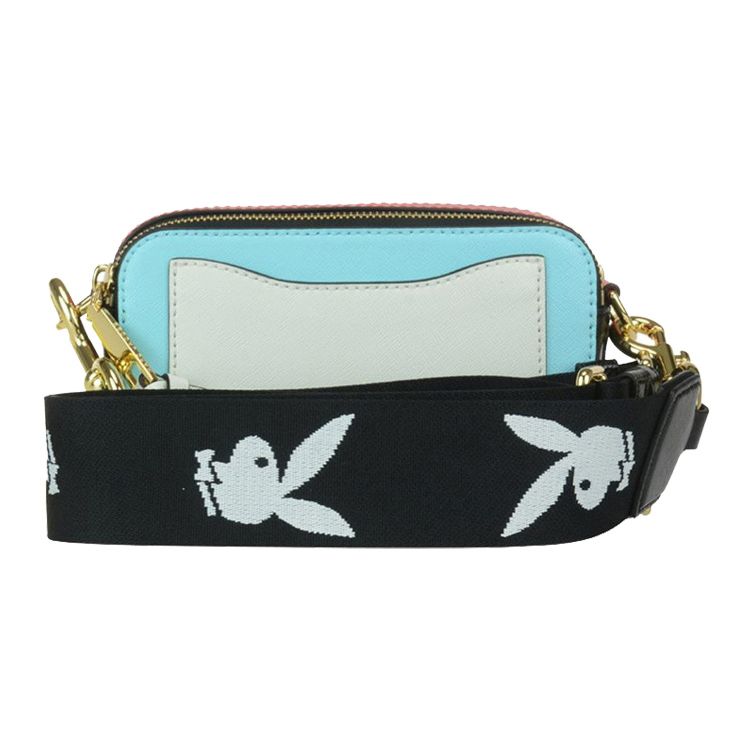 Marc Jacobs Fashion Minimalist Double J Logo Color Block Wide Shoulder Strap Leather Shoulder Crossbody Bag Women bags Mint-Blue M0012007-467