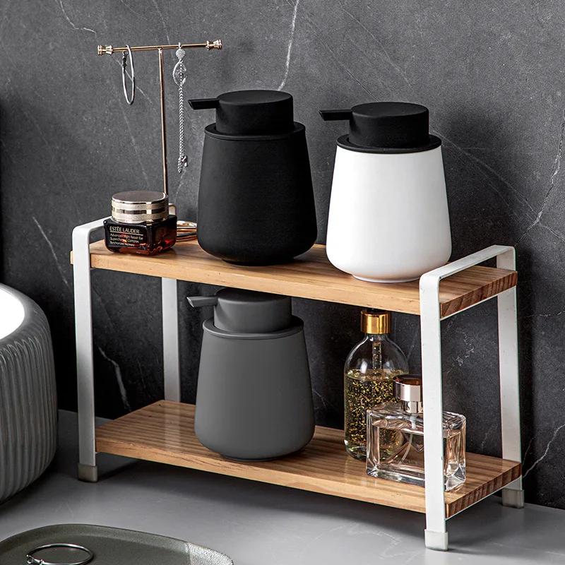 Matte Black Foaming Hand Soap Dispenser Plastic 300ML Modern Minimalist Style for Bathroom & Kitchen Countertop Refillable