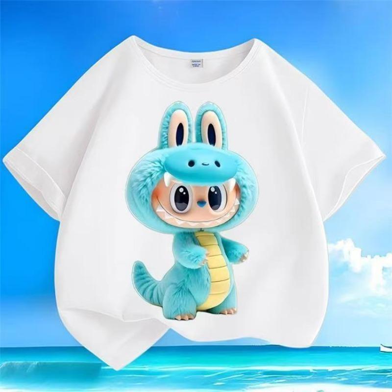 Labubu Kreslený 3D potisk Dětská trička Vtipné Chlapecké Dívčí Krátký rukáv Top Ležérní Trend Dětské oblečení