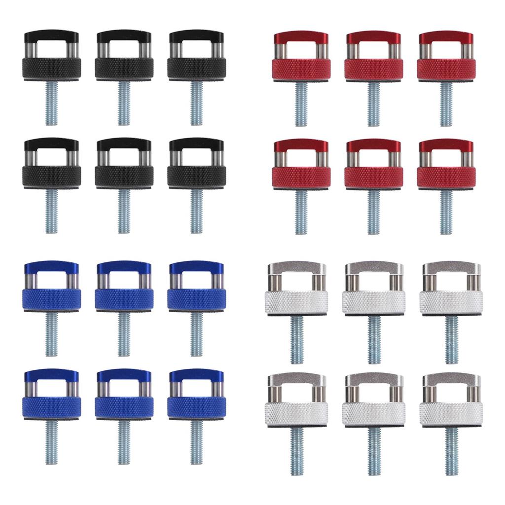 6PCS Hard Top Quick Removal Fastener Thumb Screw with D Rings Billet Aluminum for JK JLU JT