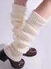 Winter Verdikt Warm Ademend Effen Patroon Beenwarmers Koreaanse Stijl Mode Dik Gebreid Dames Los Veelzijdig Slouch Sokken