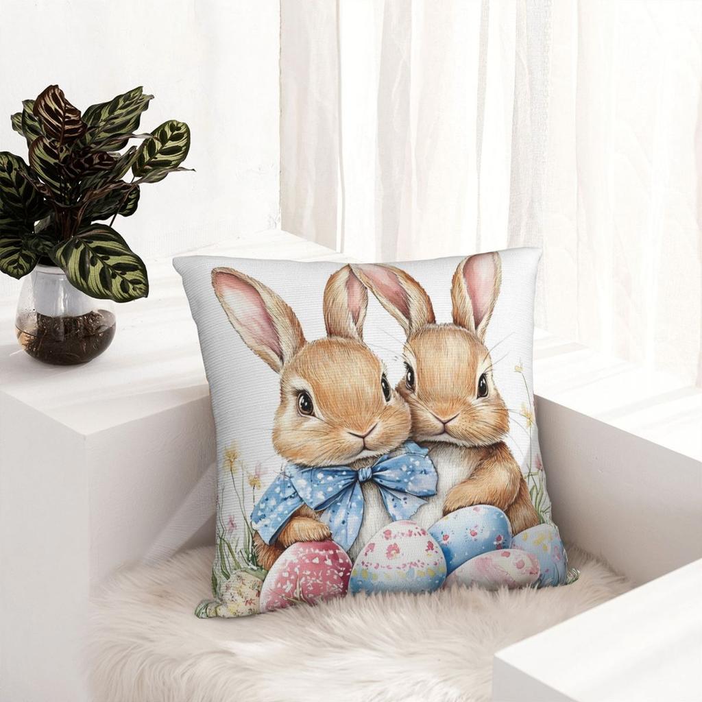 Easter Day Bunny Easter Eggs Pillow Cover Cushion Cover Graphic Pillow Case Cute Funny Pillowcases For Sofa Car Home Decor