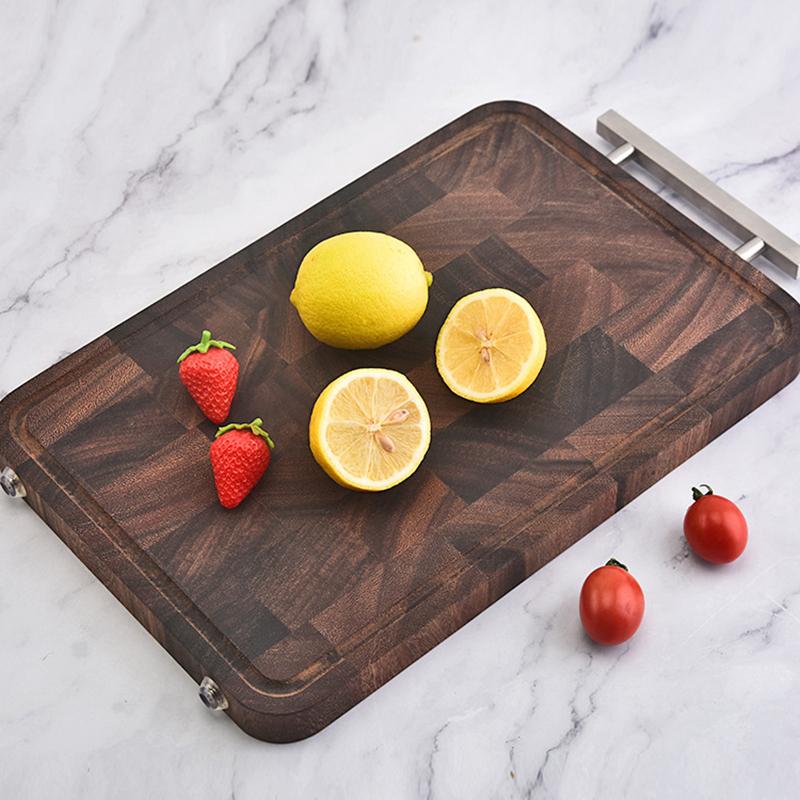 Tabla de cortar de madera maciza de nogal negro hotel hogar cortar verduras bistec fruta tabla de cortar bandeja de madera tabla de cortar para camping