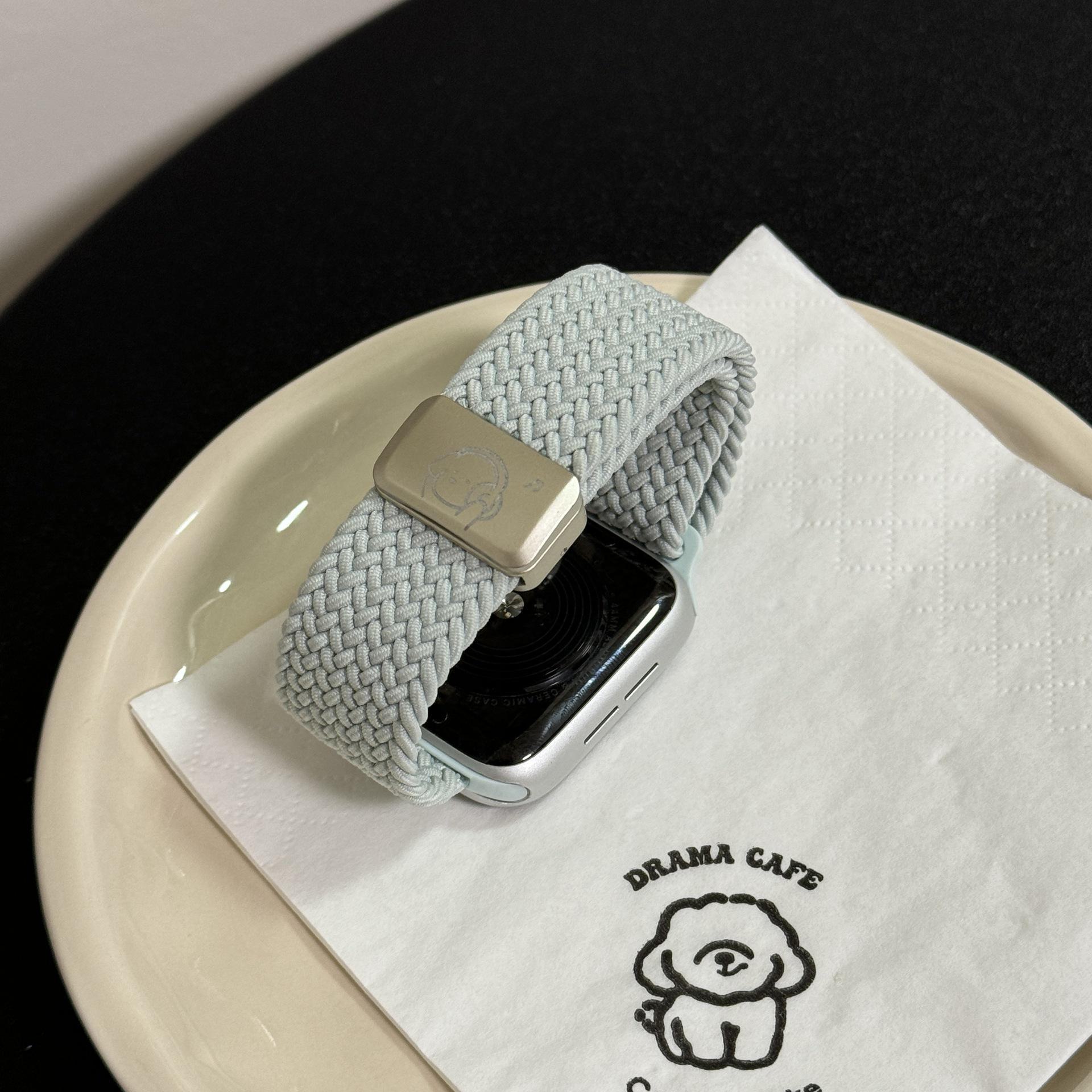 

Плетеный ремешок для часов Music Puppy для Apple Watch Series 5-9 и SE 42/44/45/46(S10)/49mm мятный