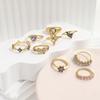 S/Set Tide Pink Love Heart Butterfly Purple Drill Grapes Flower Geometry Rings Sets For Women Originality Ring Party Jewelry