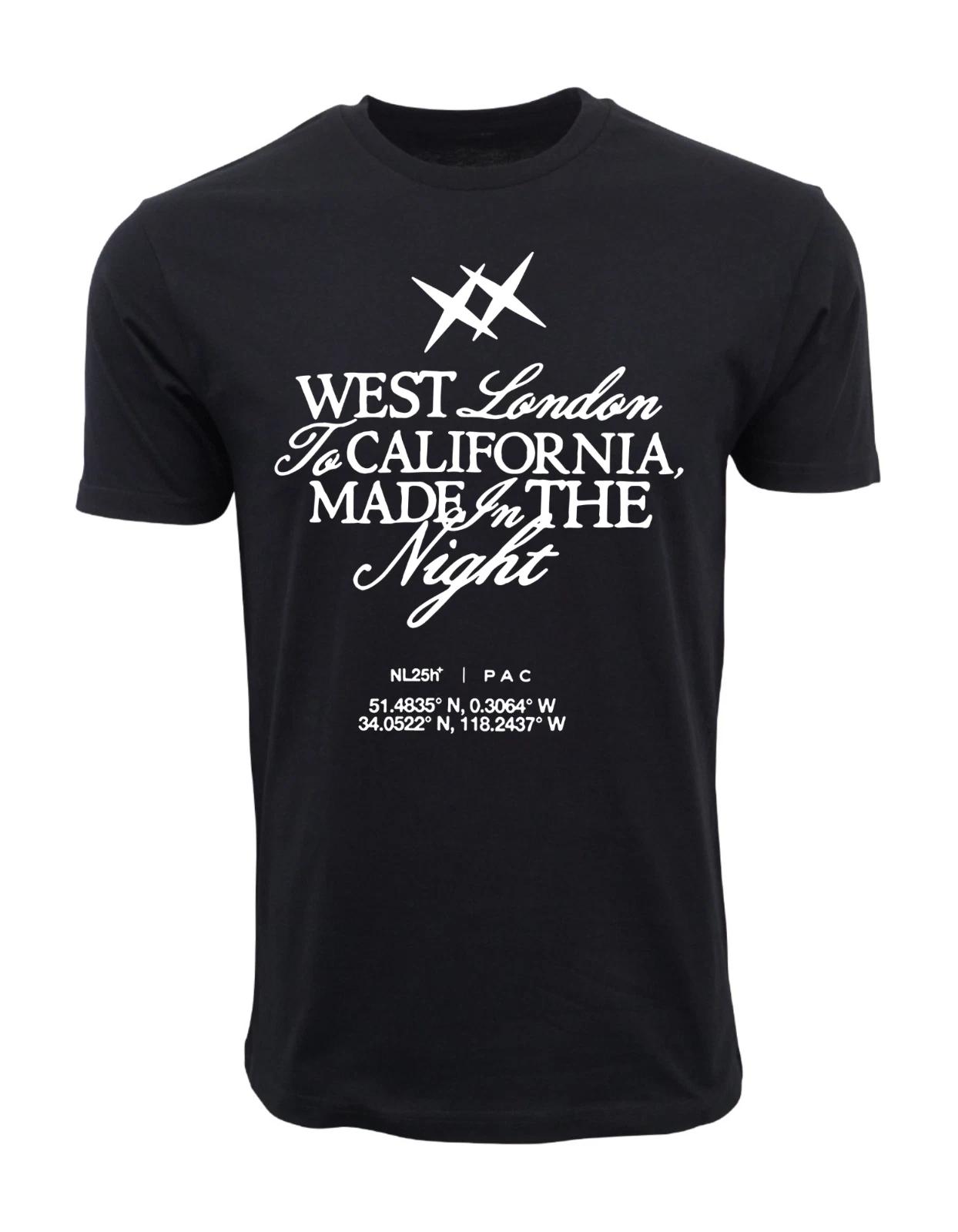 Unisex Adult Casual Graphic WEST LONDON TO CALIFORNIA GRAPHIC T SHI... L