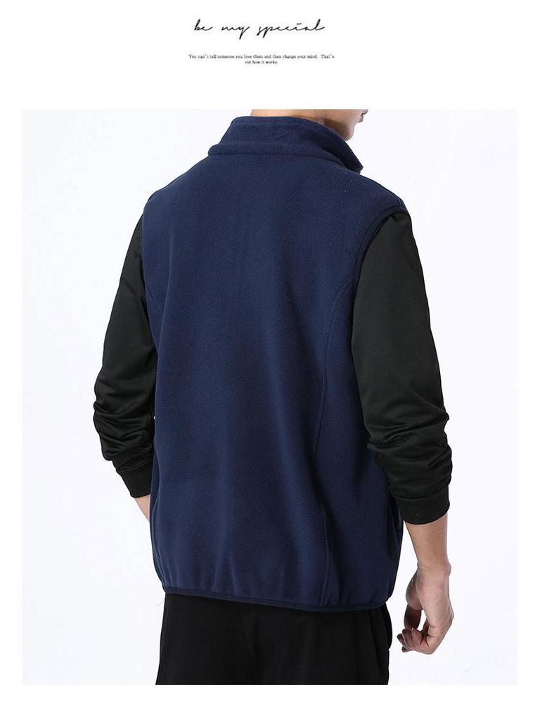 Herren Fleece-gefütterte ärmellose Weste - Herbst/Winter lässige Sport-Außenbekleidung