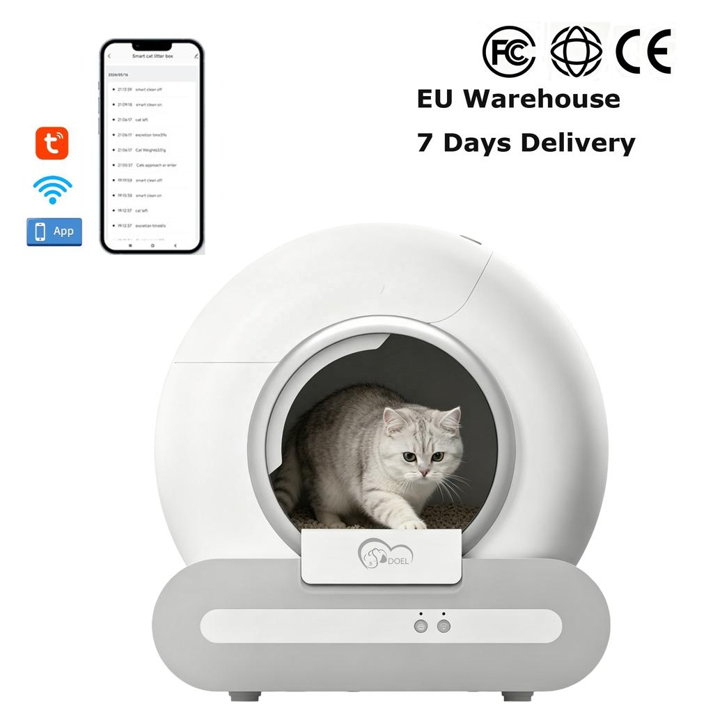 Smart Automatic Cat Litter Box with Easy Clean Feature 65L Capacity EU Stock Fast Direct Shipping