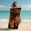 1Pc Merry Christmas Celebration Beach Towel Microfiber Beach Towel Thin Absorbent For Beach Swimming Yoga Bath Sports