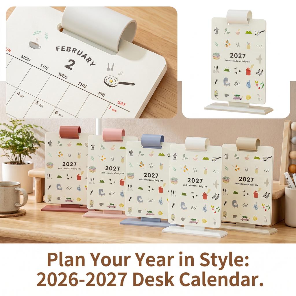 2026-2027 Kalender bis Dezember, Wand- oder Schreibtischkalender mit Ständer, US-Feiertage, Daten, Tägliche Notizen, Keine Überlaufseiten, Haushaltsplanung