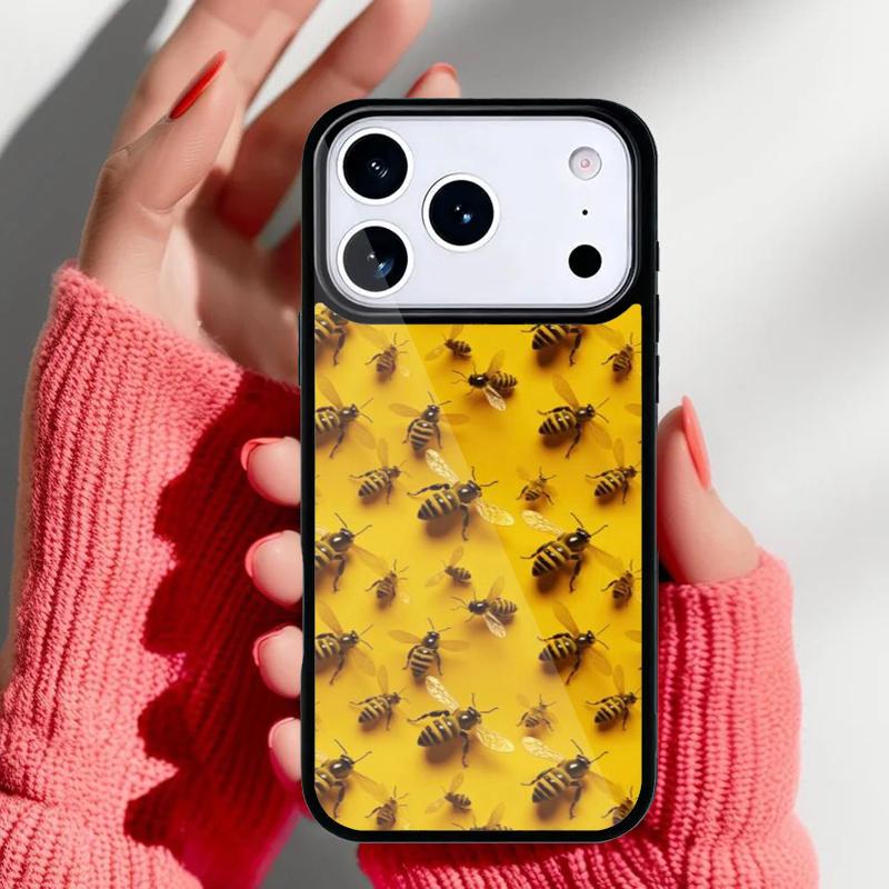 Bee Honey Phone Case for iPhone 17 16 15 14 13 Pro Max Back Cover for 12 11 Pro Coque