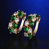 Ohrringe für Damen Schmuck 14K Gold Plated Pendientes Mode Runder Kreis Mosaik Klare Zirkonia Zirkon Stecker DIY Ohrring Schmuck