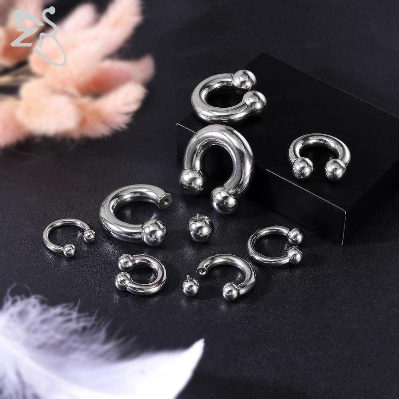 Piercing do nosa v tvare podkovy z nehrdzavejúcej ocele 2/4/6/8G s vnútorným závitom, veľký rozmer, piercing do ucha, rozširovač ucha, septum.