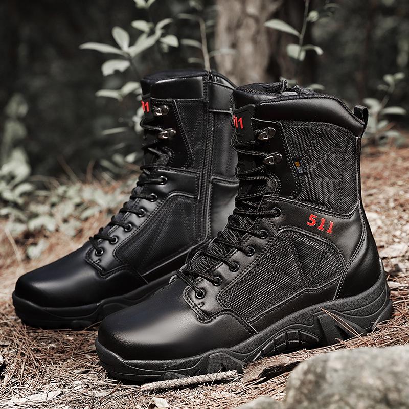

Men s High-Top Tactical Combat Boots - Waterproof, Anti-Slip, Wear-Resistant Hiking & Trekking Shoes for Spring and Autumn 44