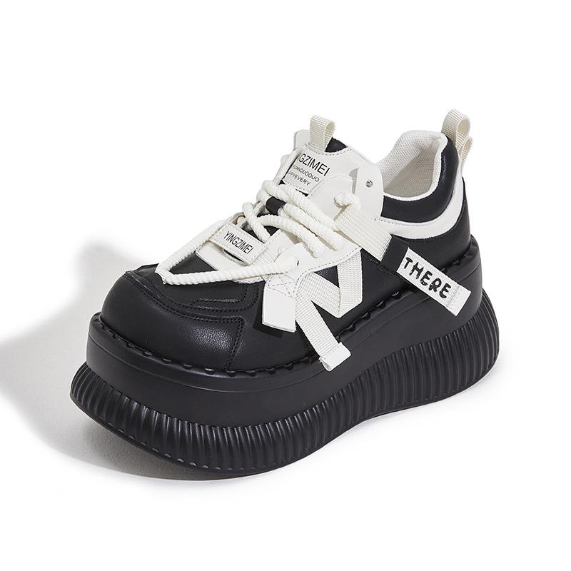 Platform dad shoes women's versatile 2025 new spring fashion trendy muffin casual shoes small height-increasing shoes children
