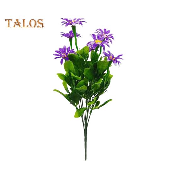 

Искусственный цветок с зелеными листьями, реалистичный пластиковый цветок, украшение для свадебной вечеринки, домашнего офиса, стола, искусственная цветочная ветка, украшение фиолетовый
