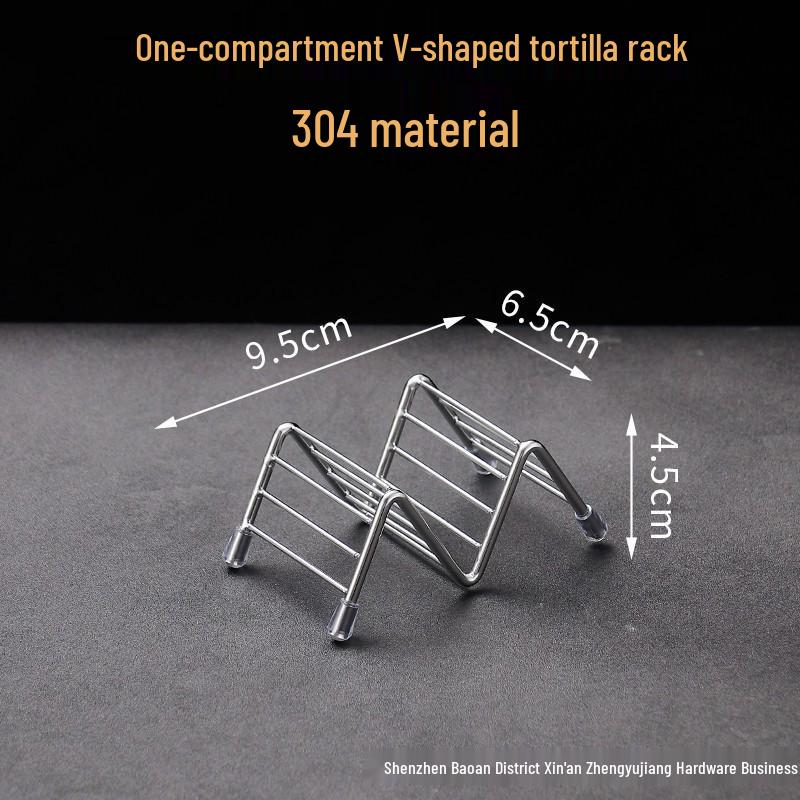 304 Stainless Steel V-Shaped Taco Holder for 2 or 3 Tortillas