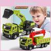 Crane Cement Pump Truck Excavator Vehicle Model Set With Alloy Front For Kids Construction Play Toys
